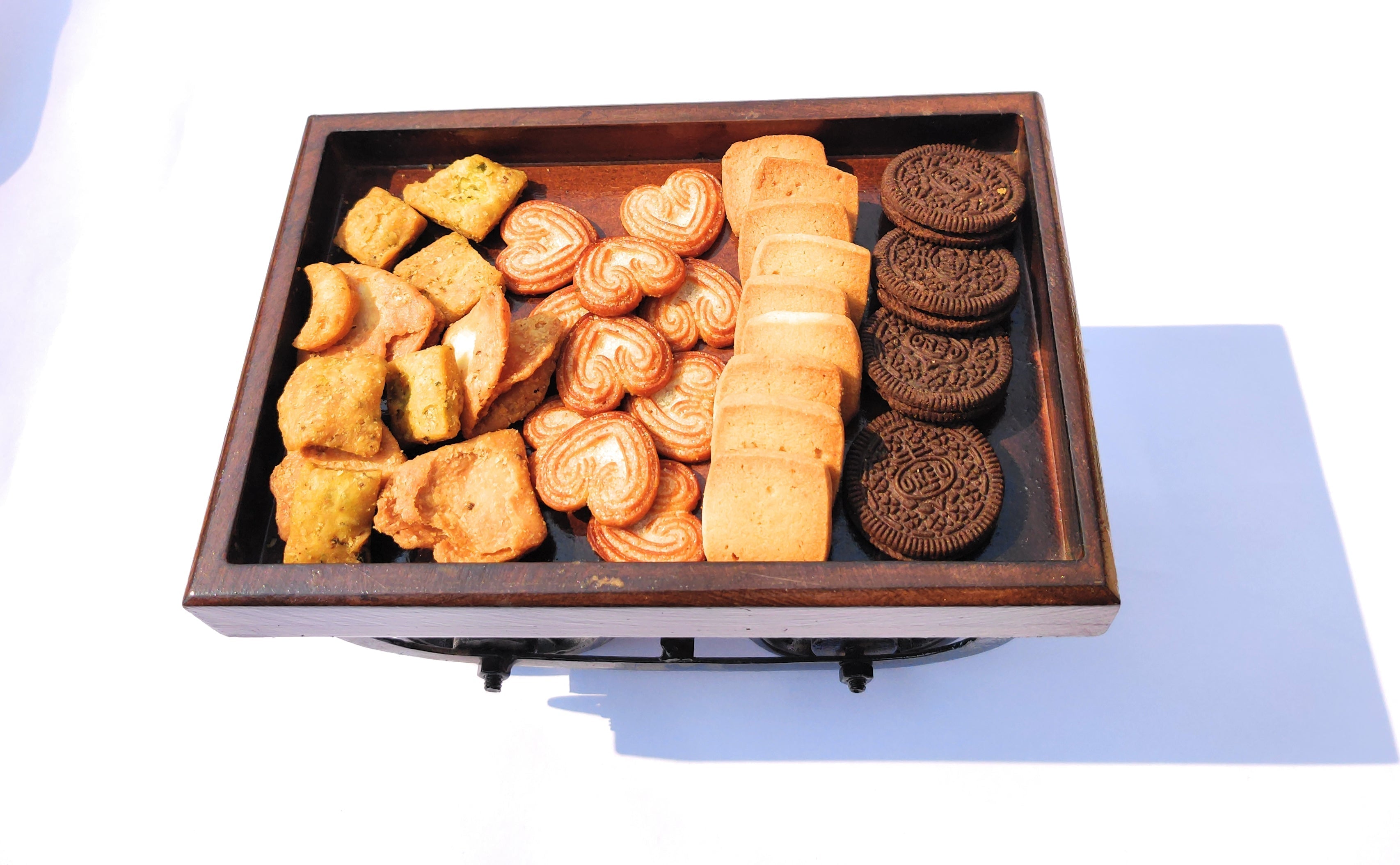 Handmade Wooden Desi Kart/Reda for Serving II Movable Wheels