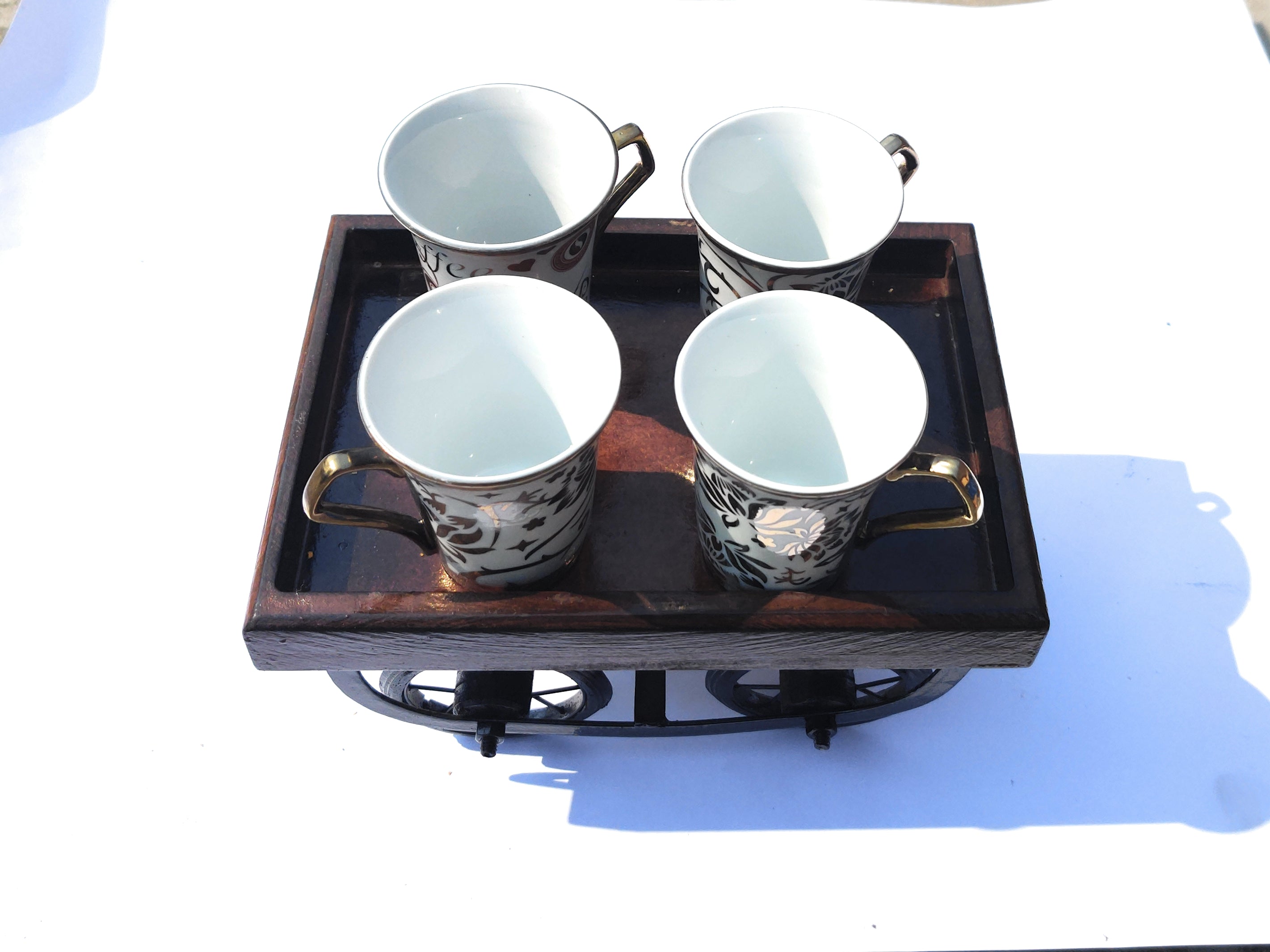 Handmade Wooden Desi Kart/Reda for Serving II Movable Wheels