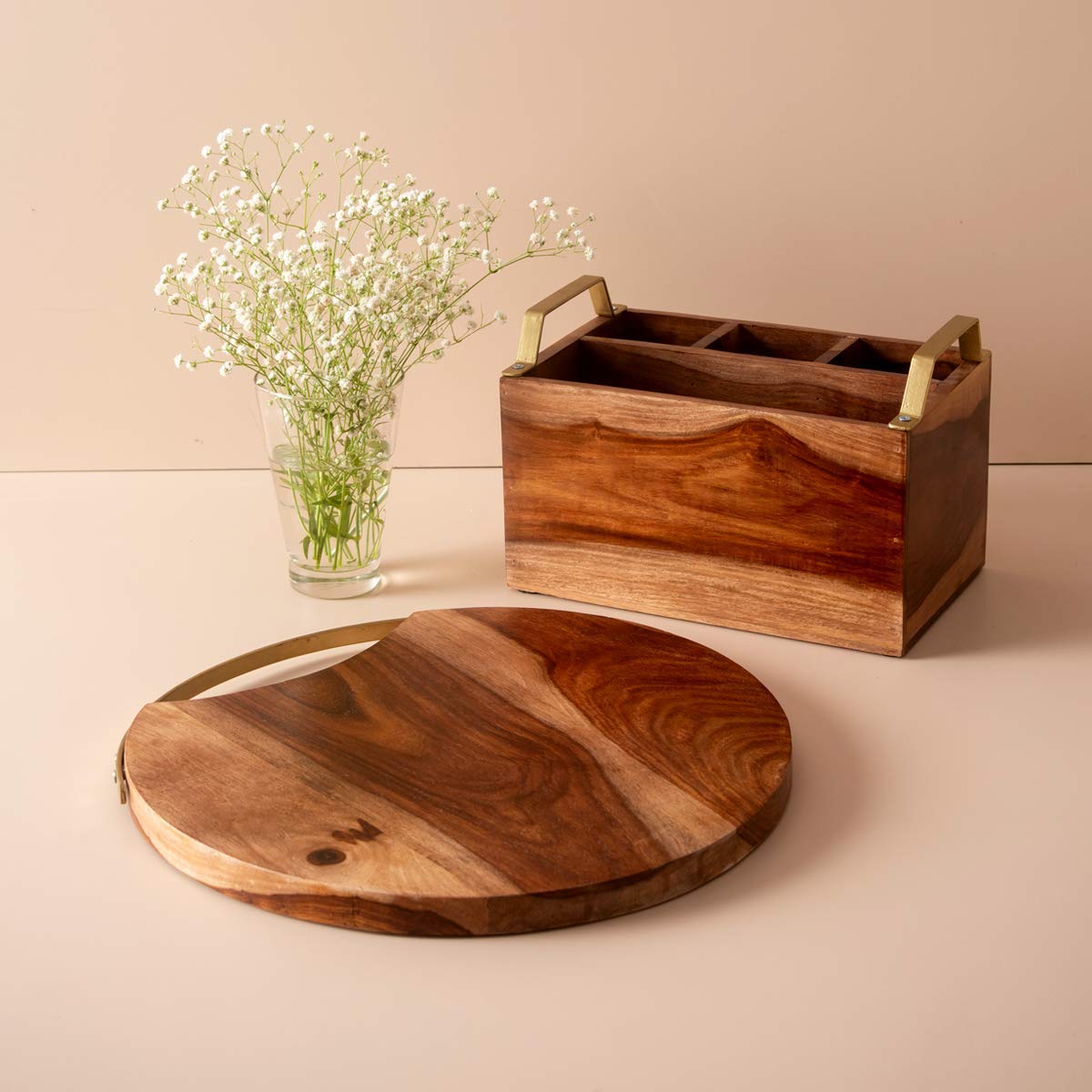 Chopping Board and Cutlery Stand Combo II Food Grade II Water Resistant