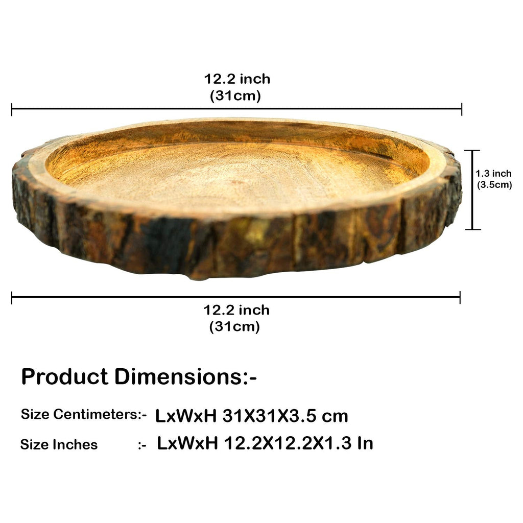 Antique Wooden Tray with Dimension