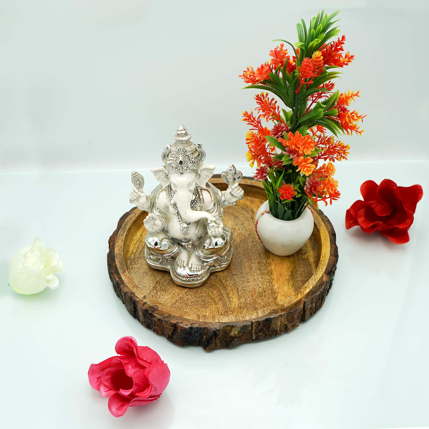 wooden tray platter brown with white baground