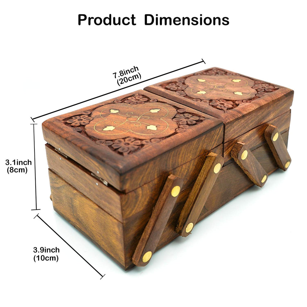 Handcrafted 3 in 1  Wooden Jewelry Box