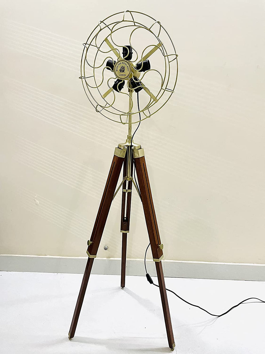 Antique Adjustable Tripod Fan 5 Light Floor Lamp with Morden Looks