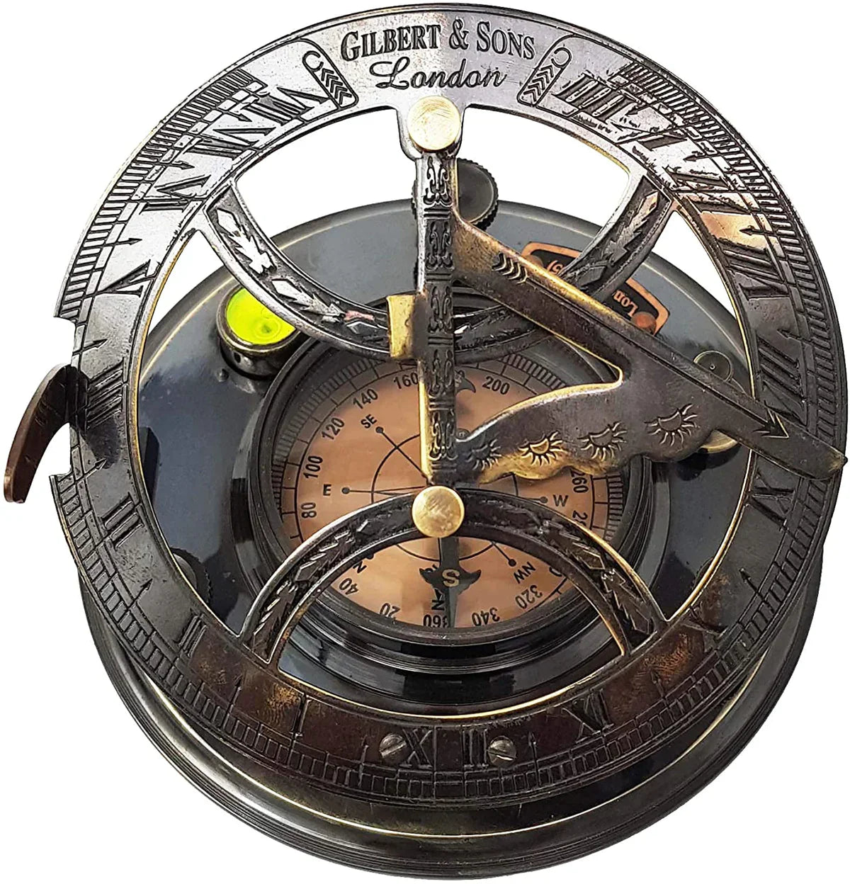 Gilbert & Son's Sundial Compass In Rosewood Case - 3.5" Vintage Gift