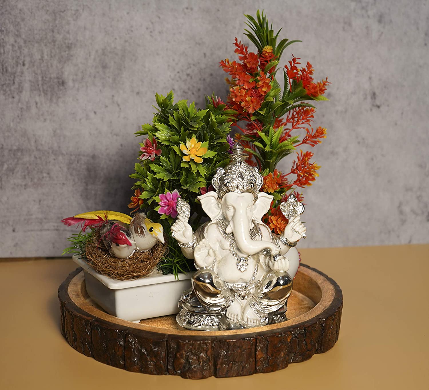 ganesh on wooden tray