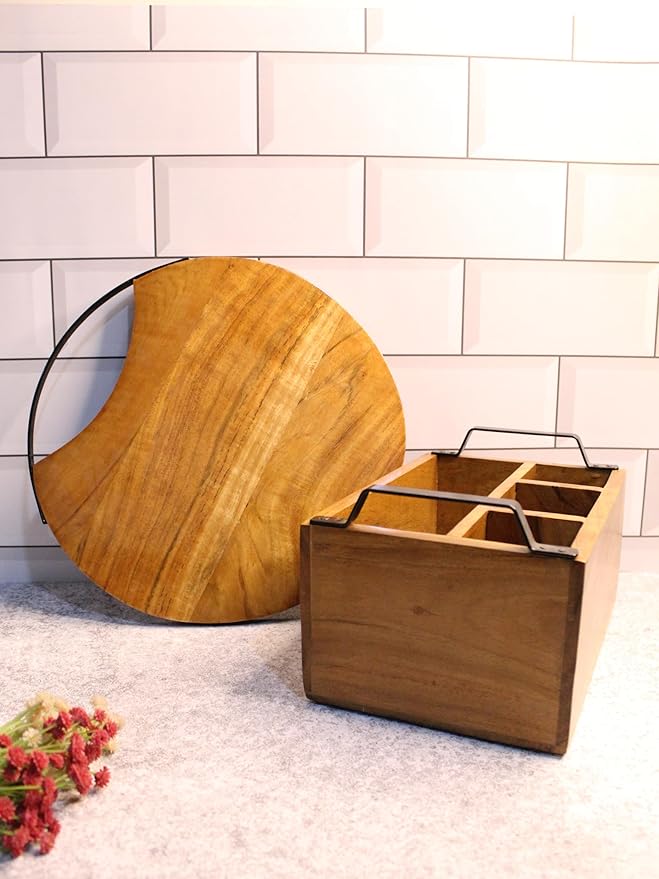 Chopping Board and Cutlery Stand Combo II Food Grade II Water Resistant