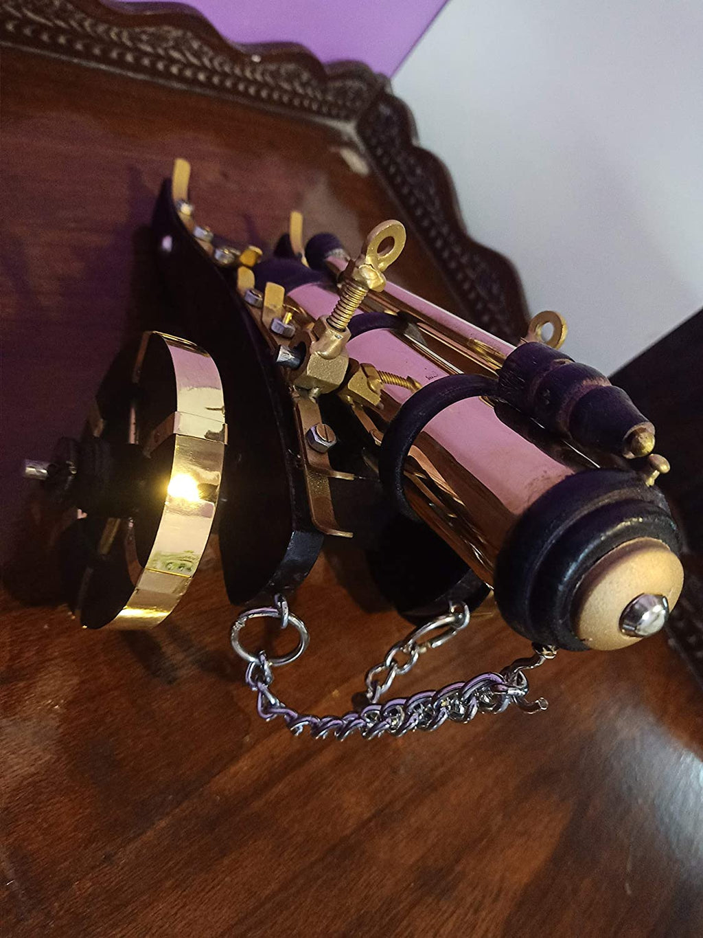Handcrafted Premium Quality Wooden & Brass Canon For Decoration