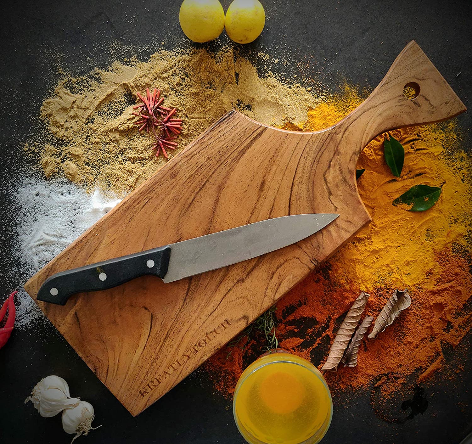 Beautifully Designed Modern Chopping Board CB006 || Acacia Wood || Water Resistant