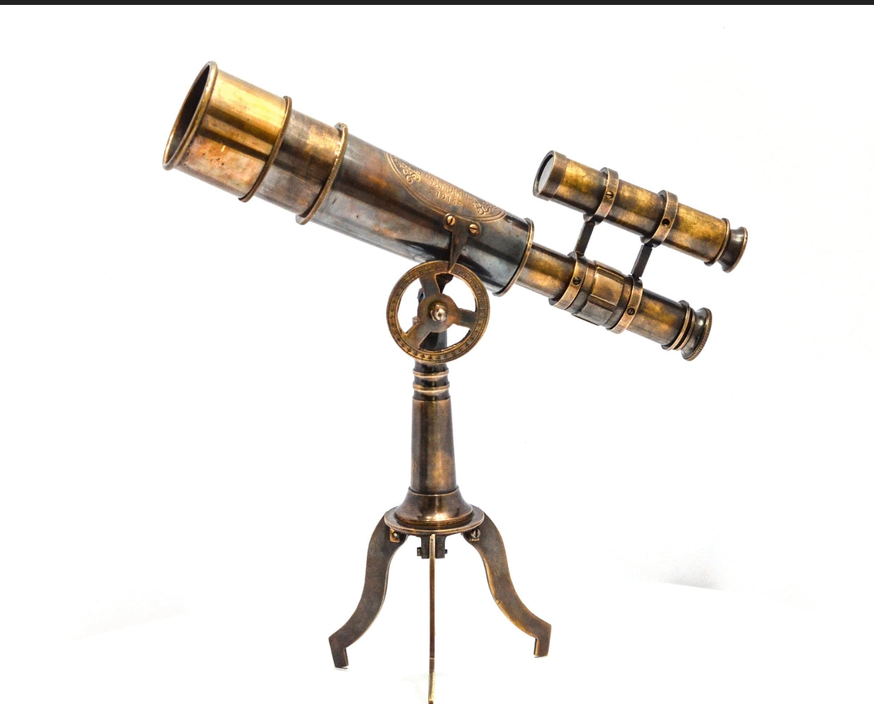 Antique Brass Fully Functional Telescope