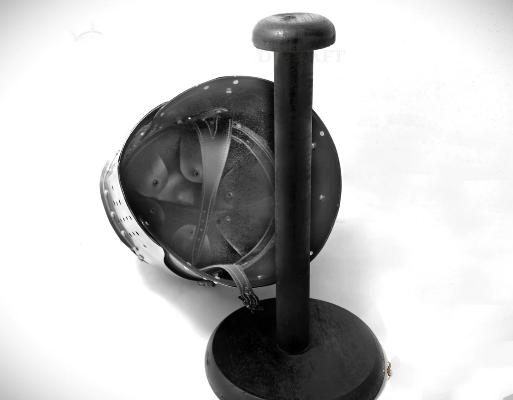 Barbuta Visored Medieval Knights Templar Crusader Helmet (Black) By Kraftsone