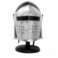 Barbuta Visored Medieval Knights Templar Crusader Helmet (Black) By Kraftsone
