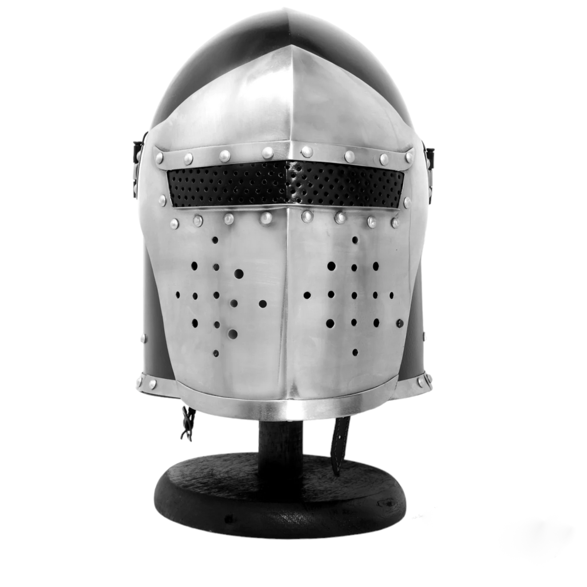 Barbuta Visored Medieval Knights Templar Crusader Helmet (Black) By Kraftsone