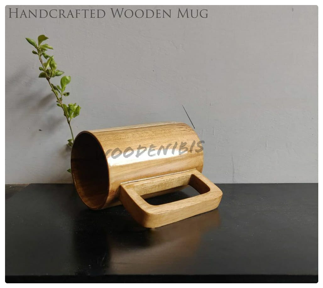 Handcrafted Teak Wood Mugs II Food Grade II Water Resistant