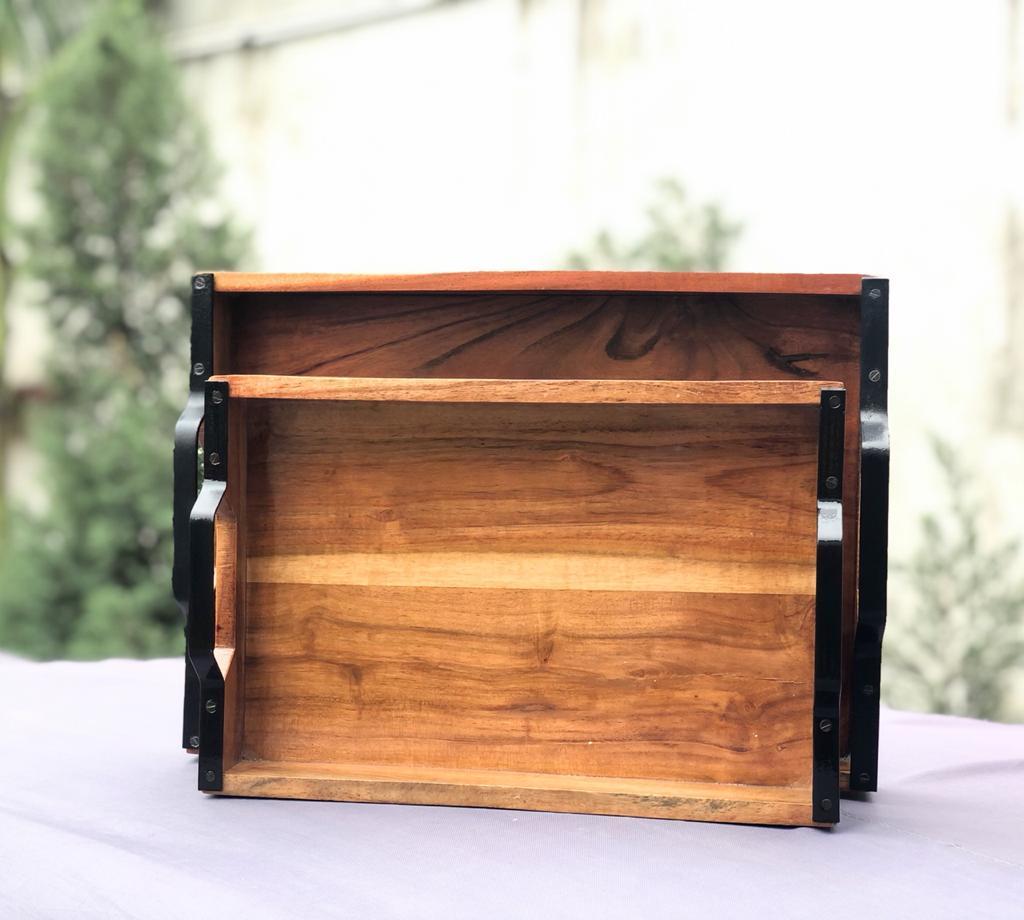 Kraftsone premium acacia wood serving tray combo II Water Resistant