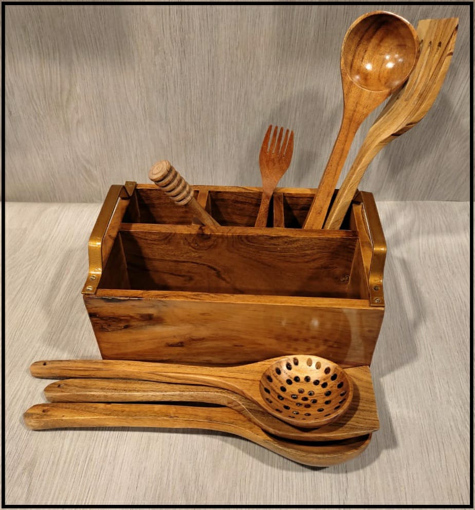 Kraftsone Wooden Combo Set of 5, Food Grade and Water Resistant