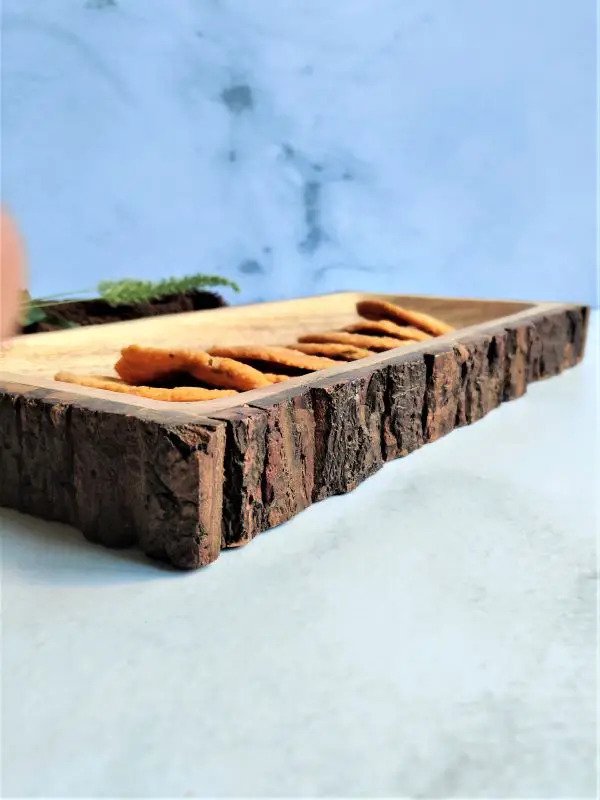 Antique Style Bark Serving Platter