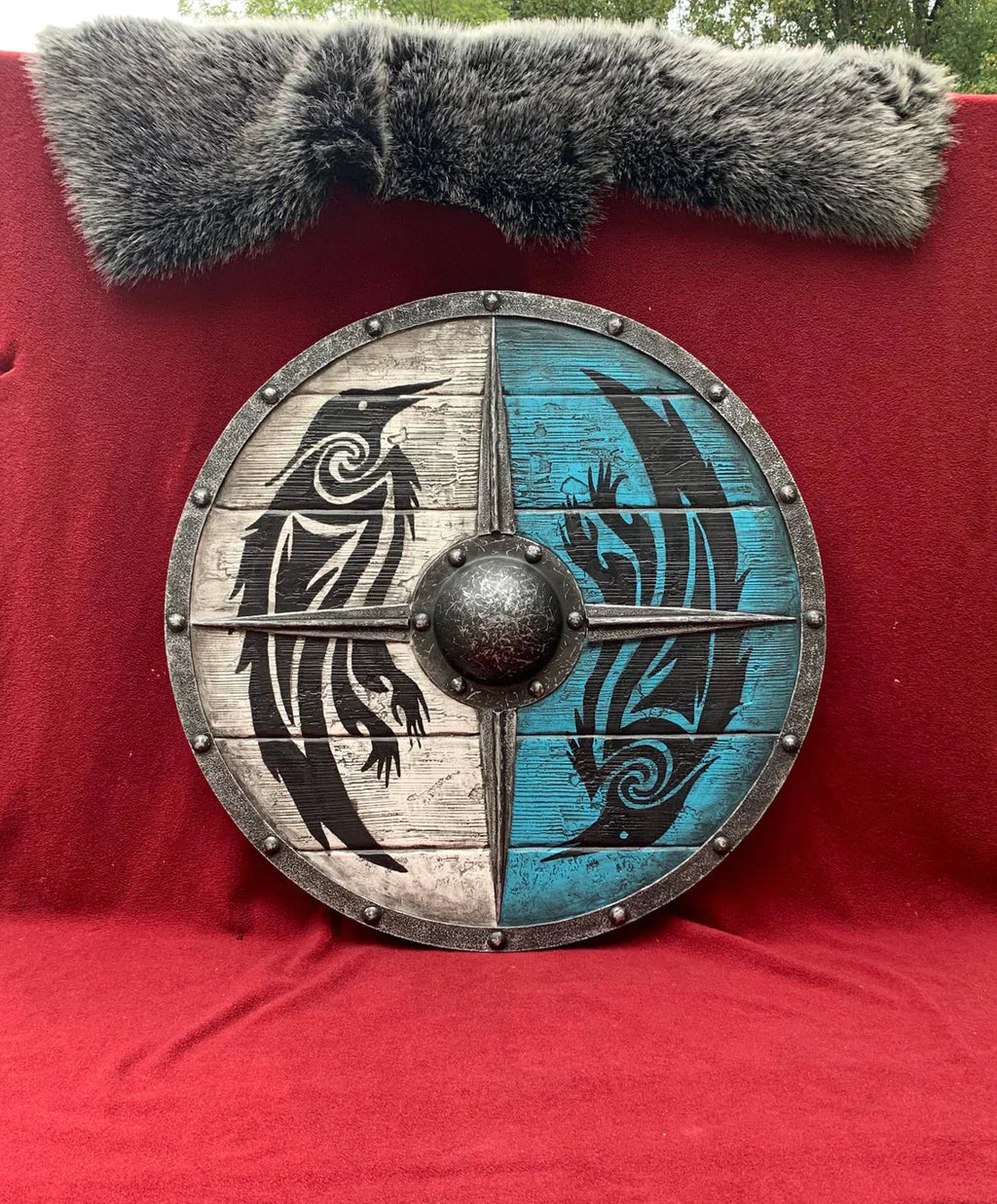 Authentic Eivor Valhalla Raven Battleworn Viking Shield by Kraftsone