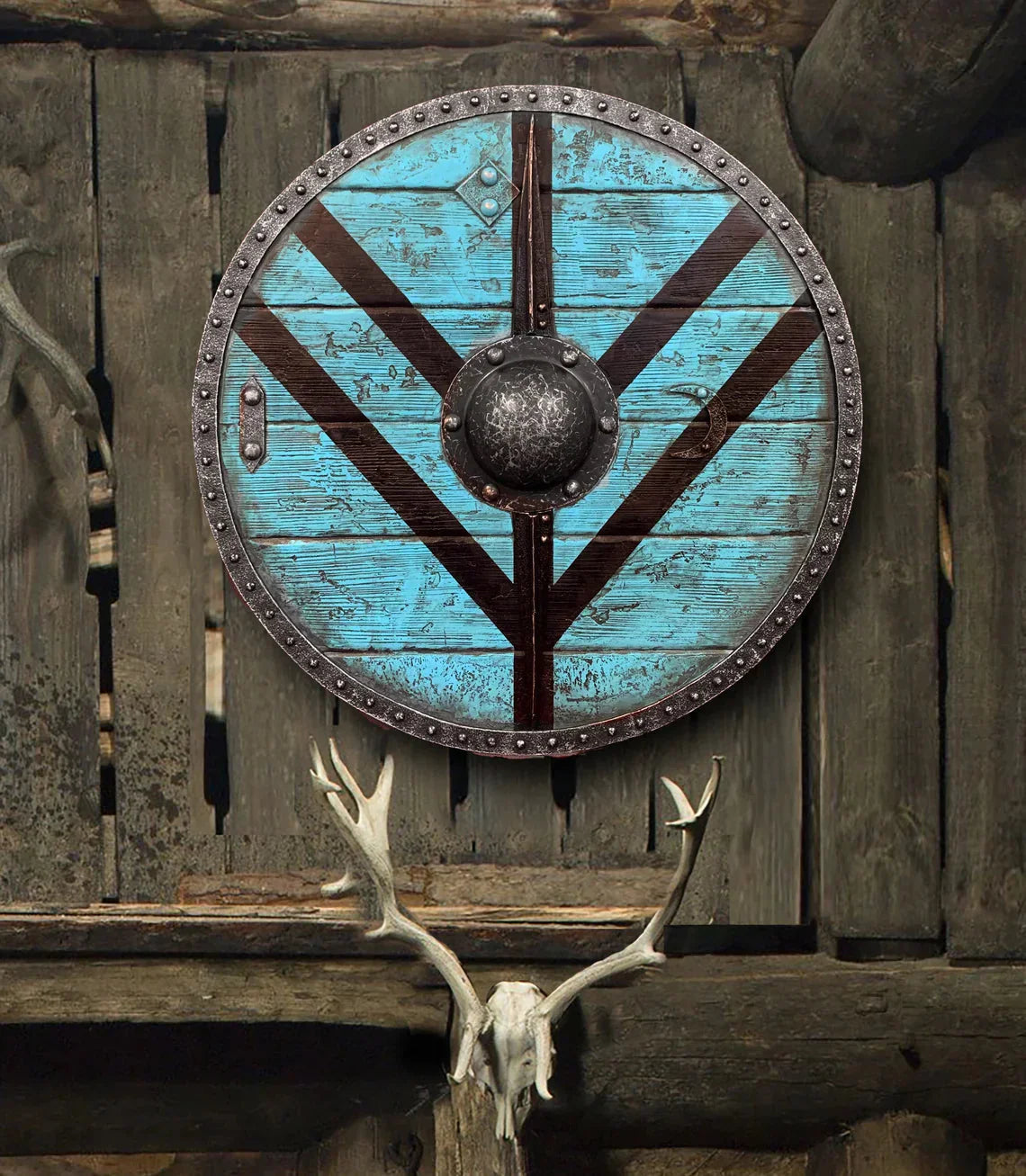 Handcrafted Legartha Shield-Maiden Viking Shield - Kraftsone