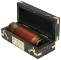 Antique Royal Navy London 1915 Model Brass Telescope With Wooden Box Vintage Maritime Collapsing Spyglass
