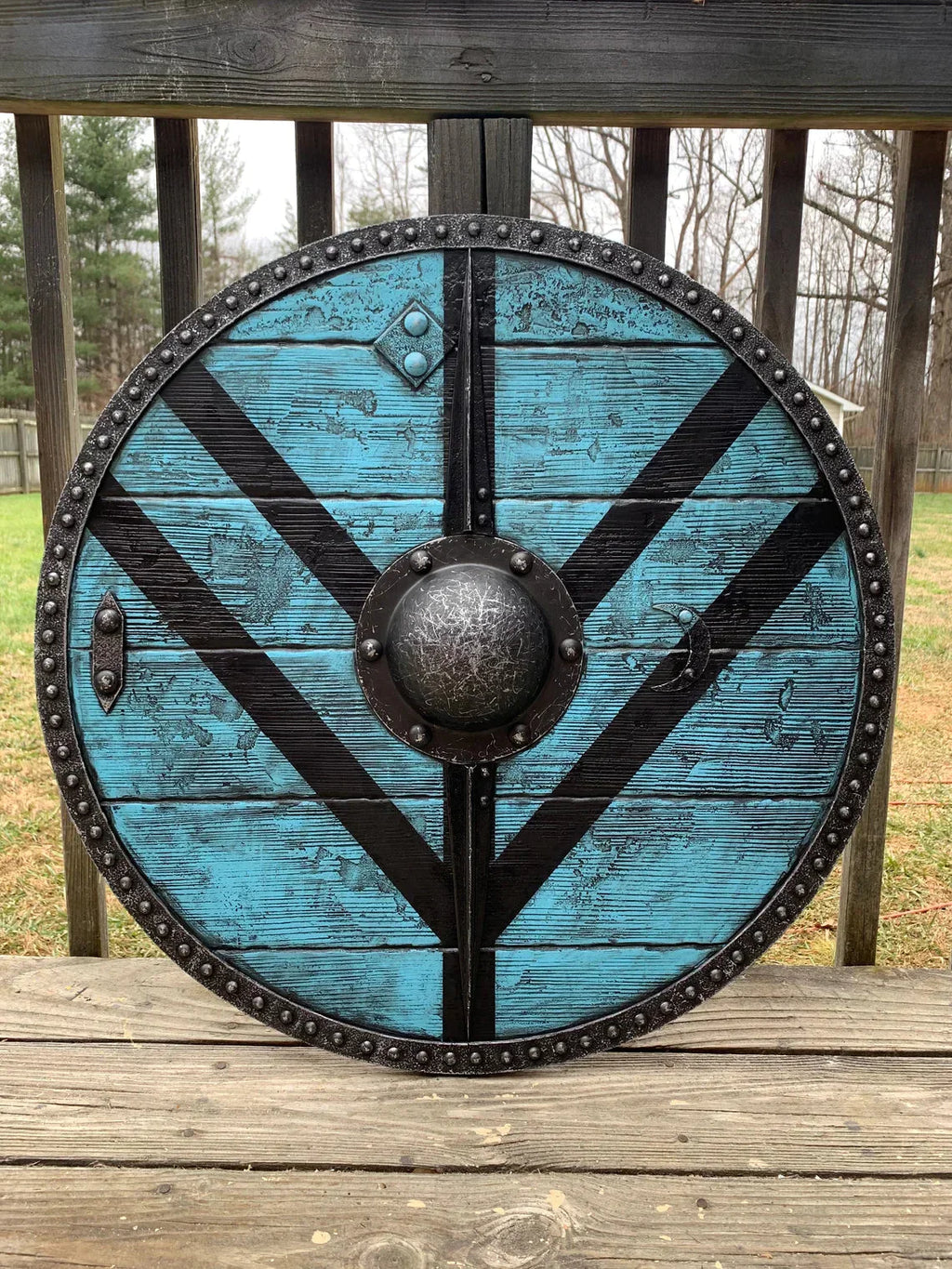 Handcrafted Legartha Shield-Maiden Viking Shield - Kraftsone
