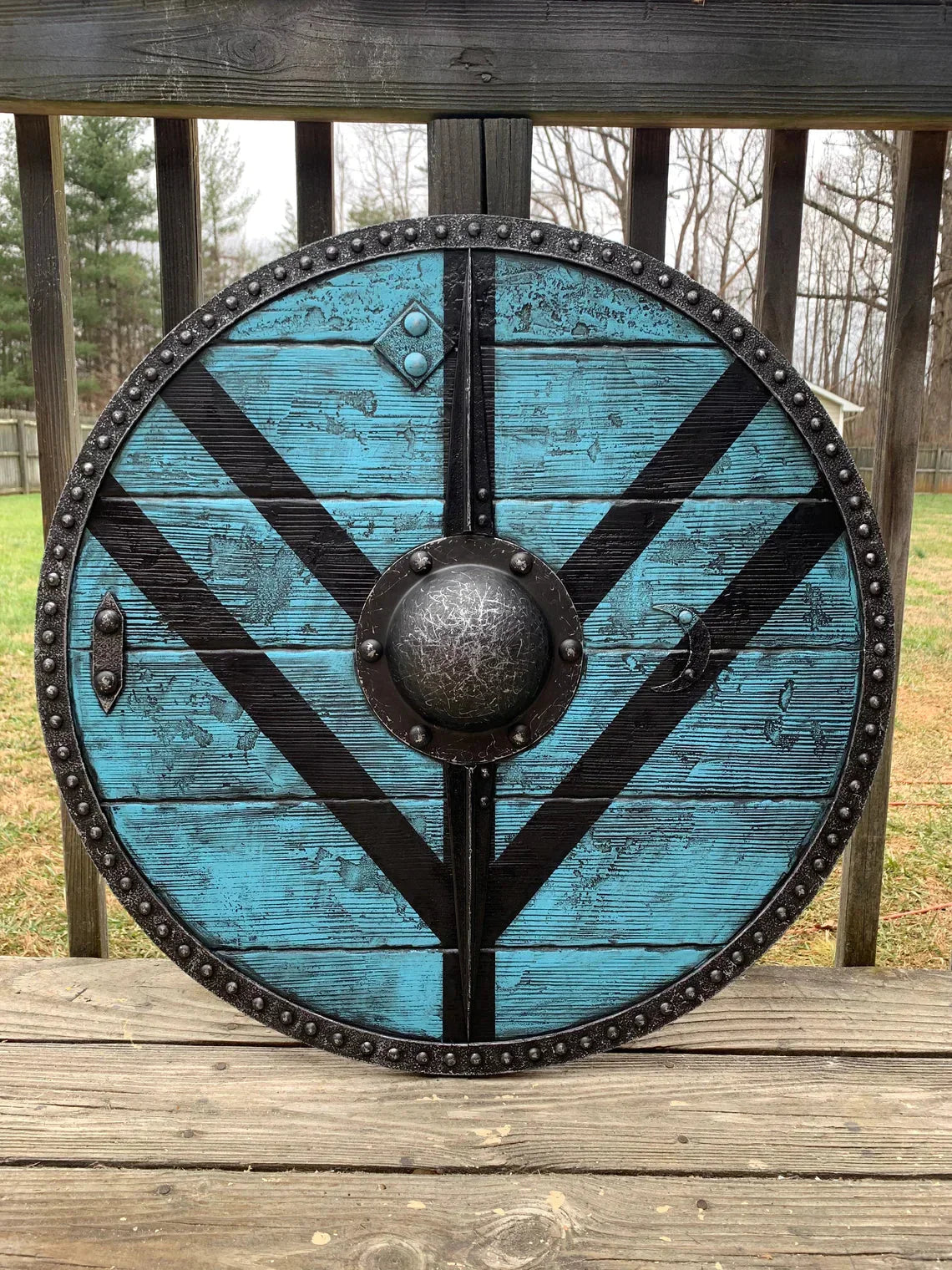 Handcrafted Legartha Shield-Maiden Viking Shield - Kraftsone