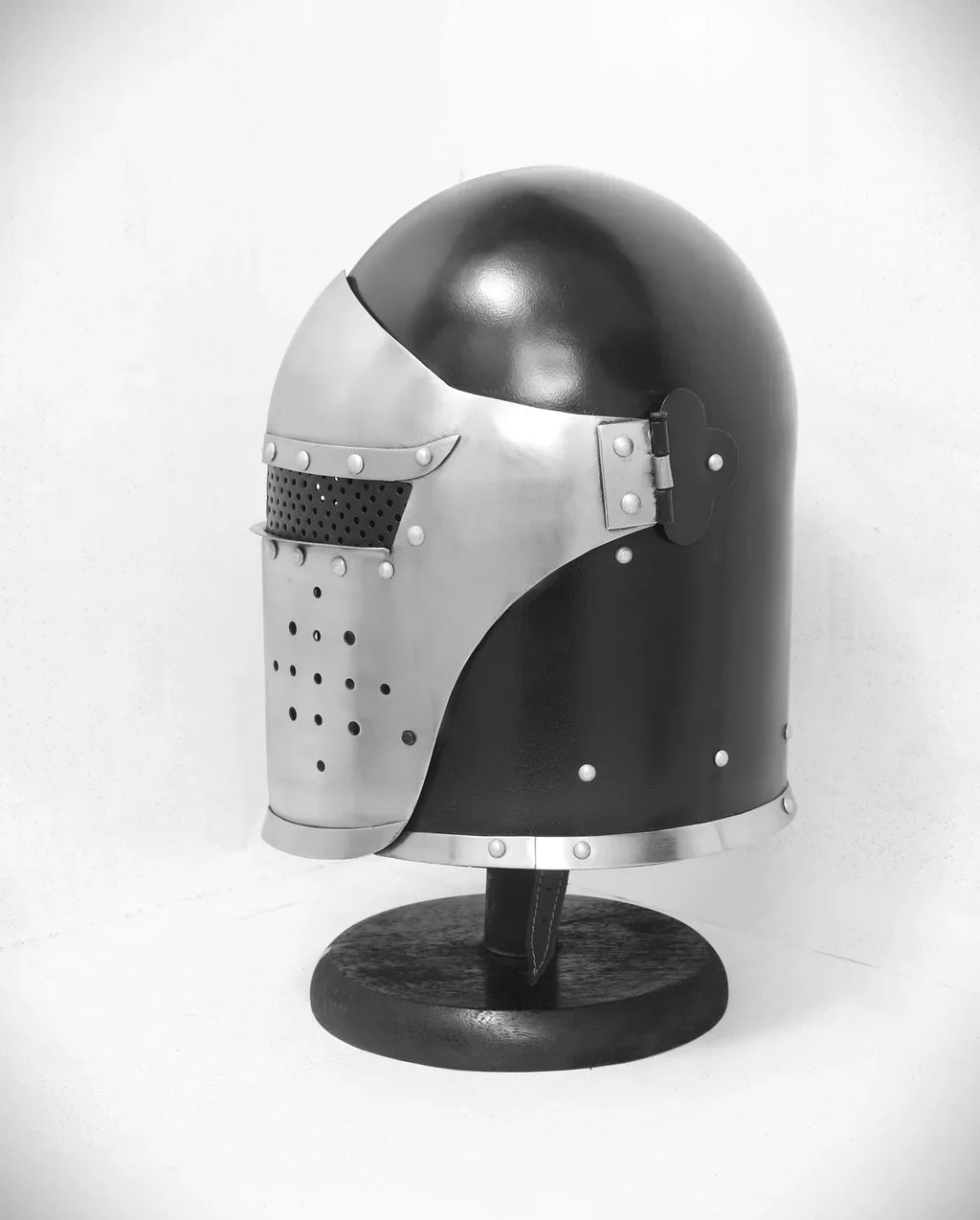 Barbuta Visored Medieval Knights Templar Crusader Helmet (Black) By Kraftsone