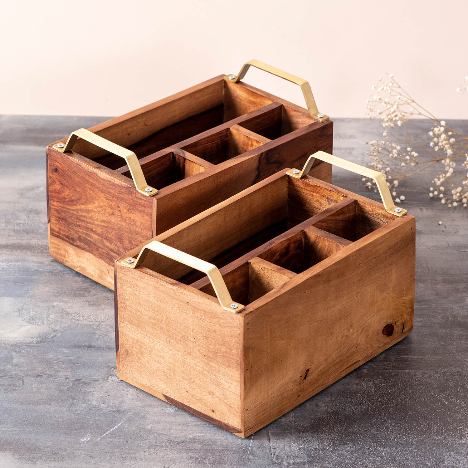 Kraftsone  Cutlery Stand with Iron Handle Set of 2 || Premium Quality || Water Resistant