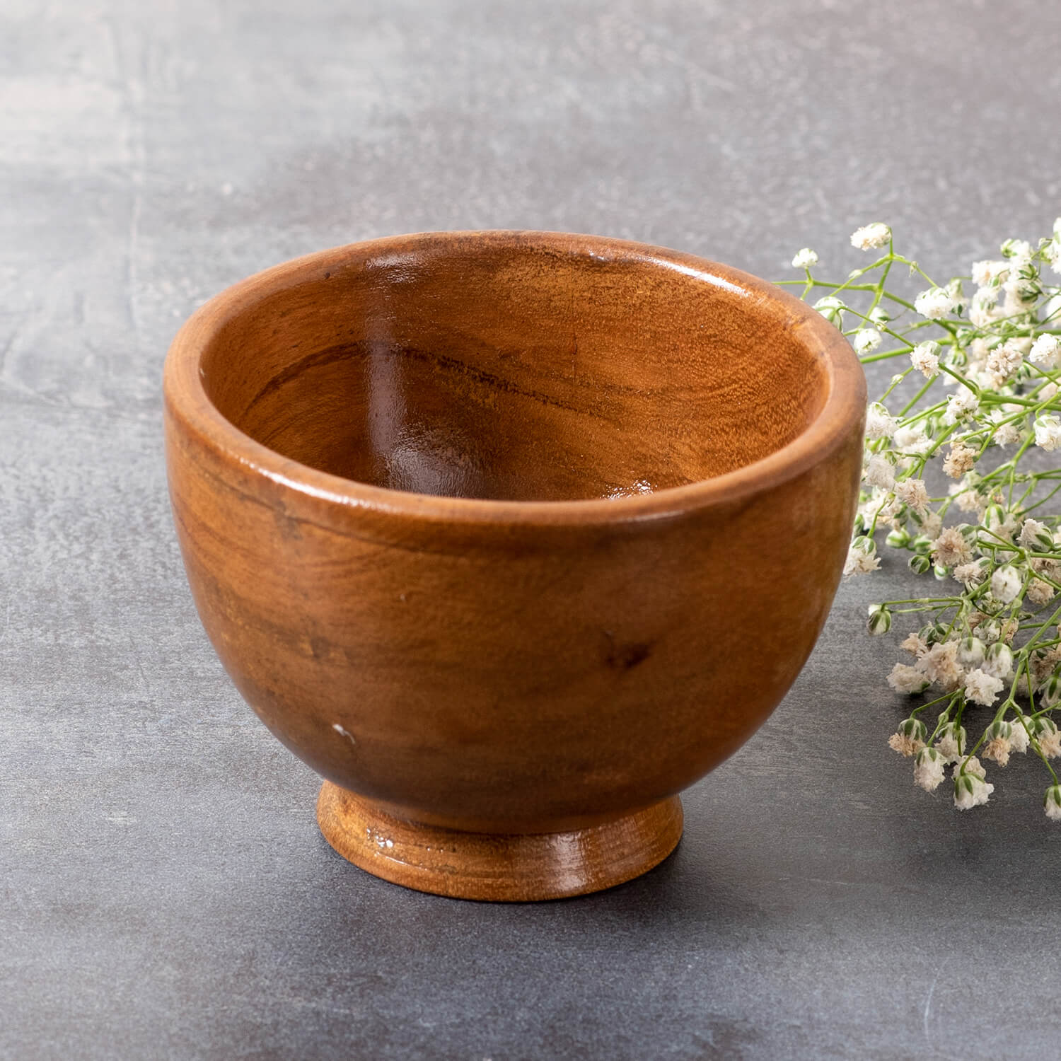 Handcrafted  Wooden Bowls Online With Grey Background