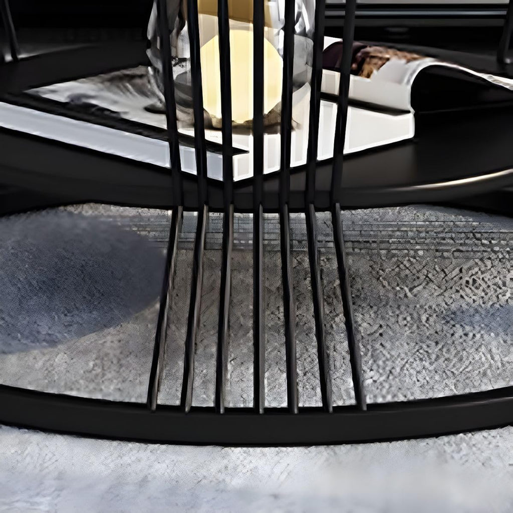 2-Tier Round Coffee Table with Open Storage Shelf – Wood Top & Metal Frame for Living Room, Compact Center Table for Small Spaces, Black & White