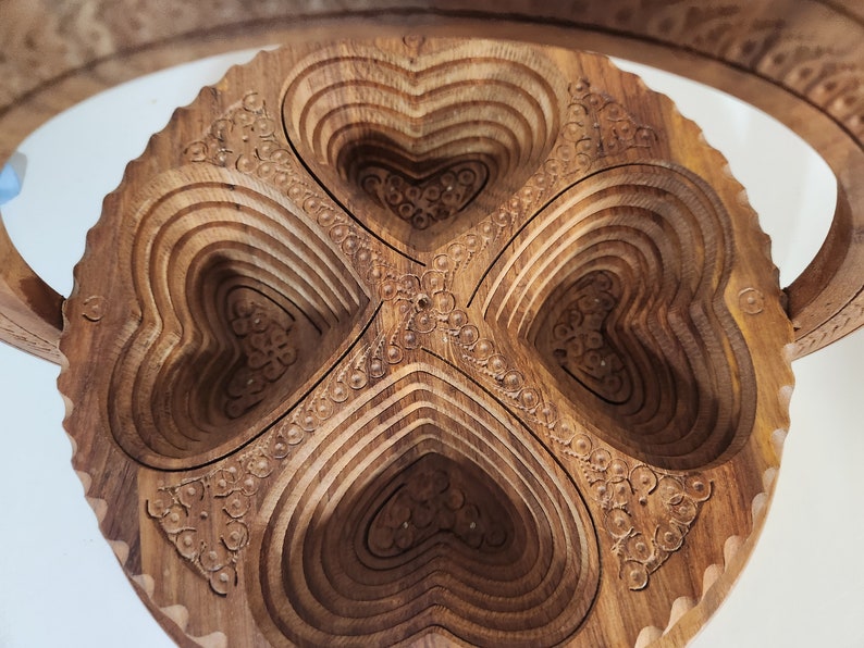 Handcrafted Foldable Dry Fruit Basket With 4 Partitions